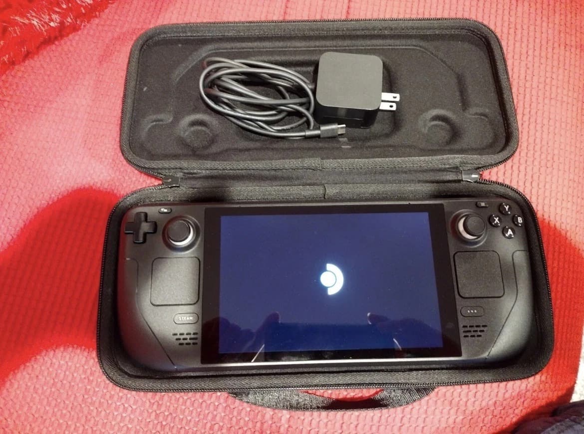 Valve Steam Deck 256GB Handheld System Black lightly used case and fan included - Image 1